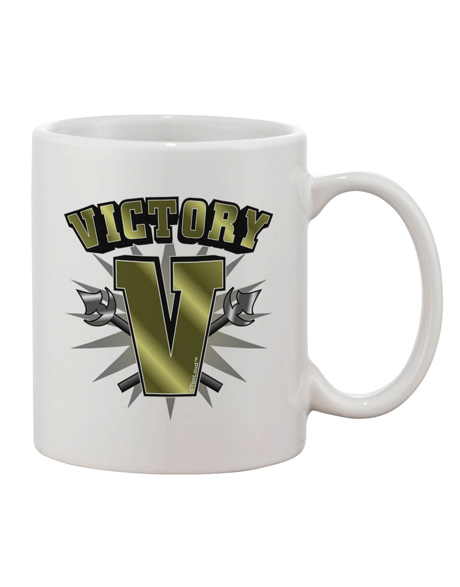 Victory V Printed 11 oz Coffee Mug - Expertly Crafted Drinkware-11 OZ Coffee Mug-TooLoud-White-Davson Sales