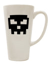 Vintage 8-Bit Skull Conical Latte Coffee Mug - Expertly Crafted Drinkware TooLoud-Conical Latte Mug-TooLoud-White-Davson Sales