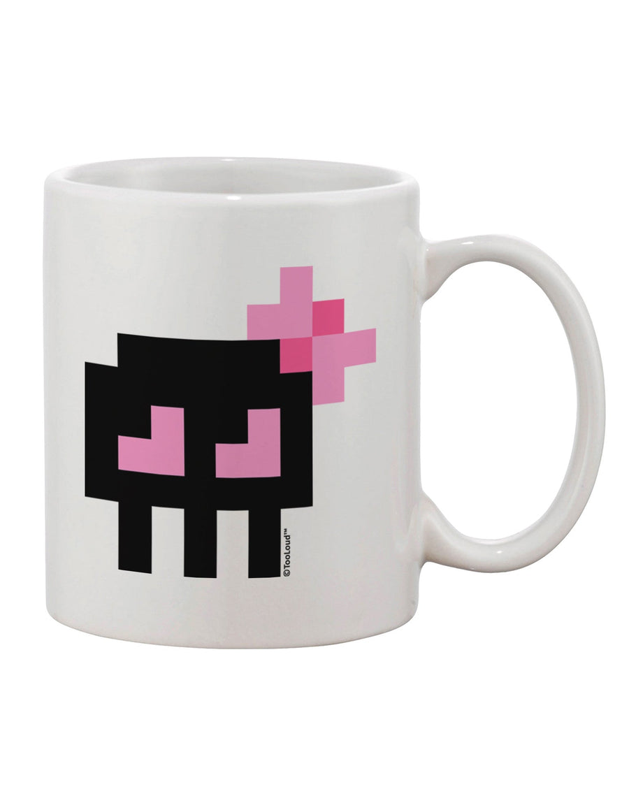 Vintage 8-Bit Skull with Pink Bow Adorned 11 oz Coffee Mug - TooLoud-11 OZ Coffee Mug-TooLoud-White-Davson Sales