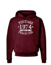 Vintage Birth Year 1974 Dark Hoodie Sweatshirt-Hoodie-TooLoud-Maroon-Small-Davson Sales