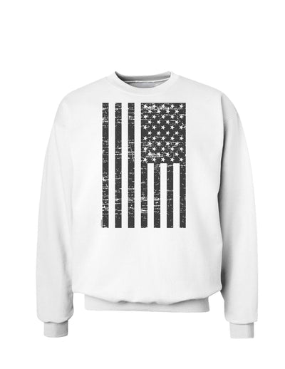 Vintage Black and White USA Flag Sweatshirt-Sweatshirts-TooLoud-White-Small-Davson Sales