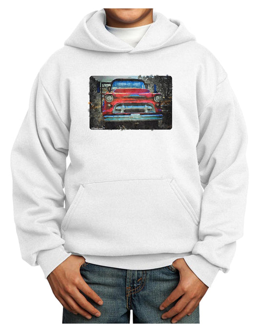 Vintage Truck Watercolor Youth Hoodie Pullover Sweatshirt-Youth Hoodie-TooLoud-White-XS-Davson Sales