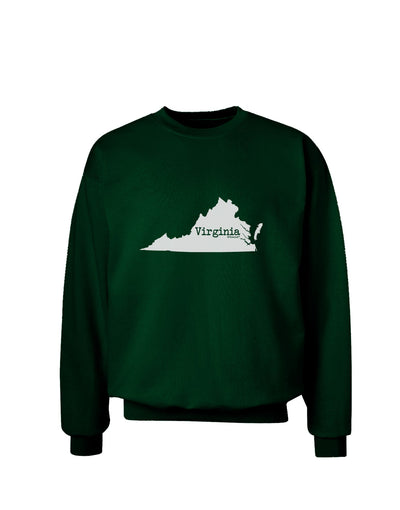 Virginia - United States Shape Adult Dark Sweatshirt by TooLoud-Sweatshirts-TooLoud-Deep-Forest-Green-Small-Davson Sales