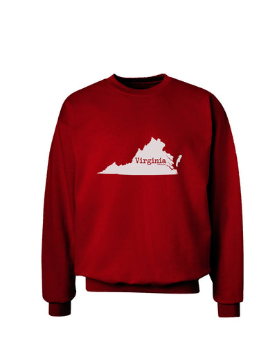 Virginia - United States Shape Adult Dark Sweatshirt by TooLoud-Sweatshirts-TooLoud-Deep-Red-Small-Davson Sales