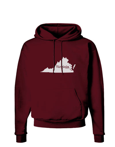 Virginia - United States Shape Dark Hoodie Sweatshirt by TooLoud-Hoodie-TooLoud-Maroon-Small-Davson Sales