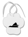 Virginia - United States Shape Paw Print Shaped Ornament by TooLoud-Ornament-TooLoud-White-Davson Sales