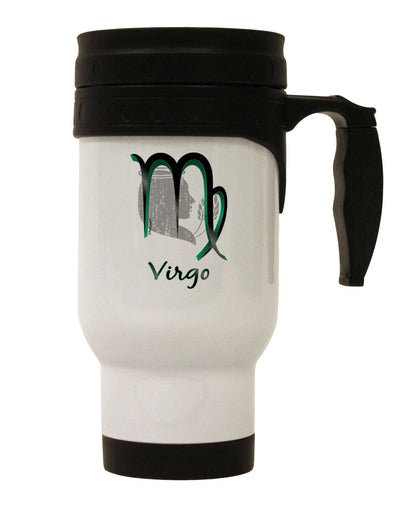 Virgo Symbol Stainless Steel 14oz Travel Mug-Travel Mugs-TooLoud-White-Davson Sales