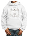 Vitruvian Man Drawing Youth Hoodie Pullover Sweatshirt-Youth Hoodie-TooLoud-White-XS-Davson Sales