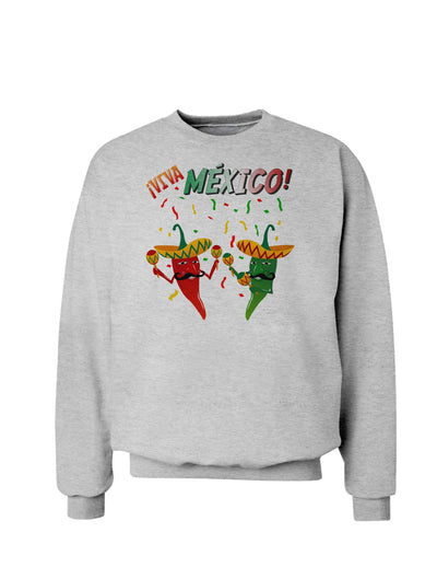 Viva Mexco Chili Peppers Sweatshirt-Sweatshirts-TooLoud-AshGray-Small-Davson Sales