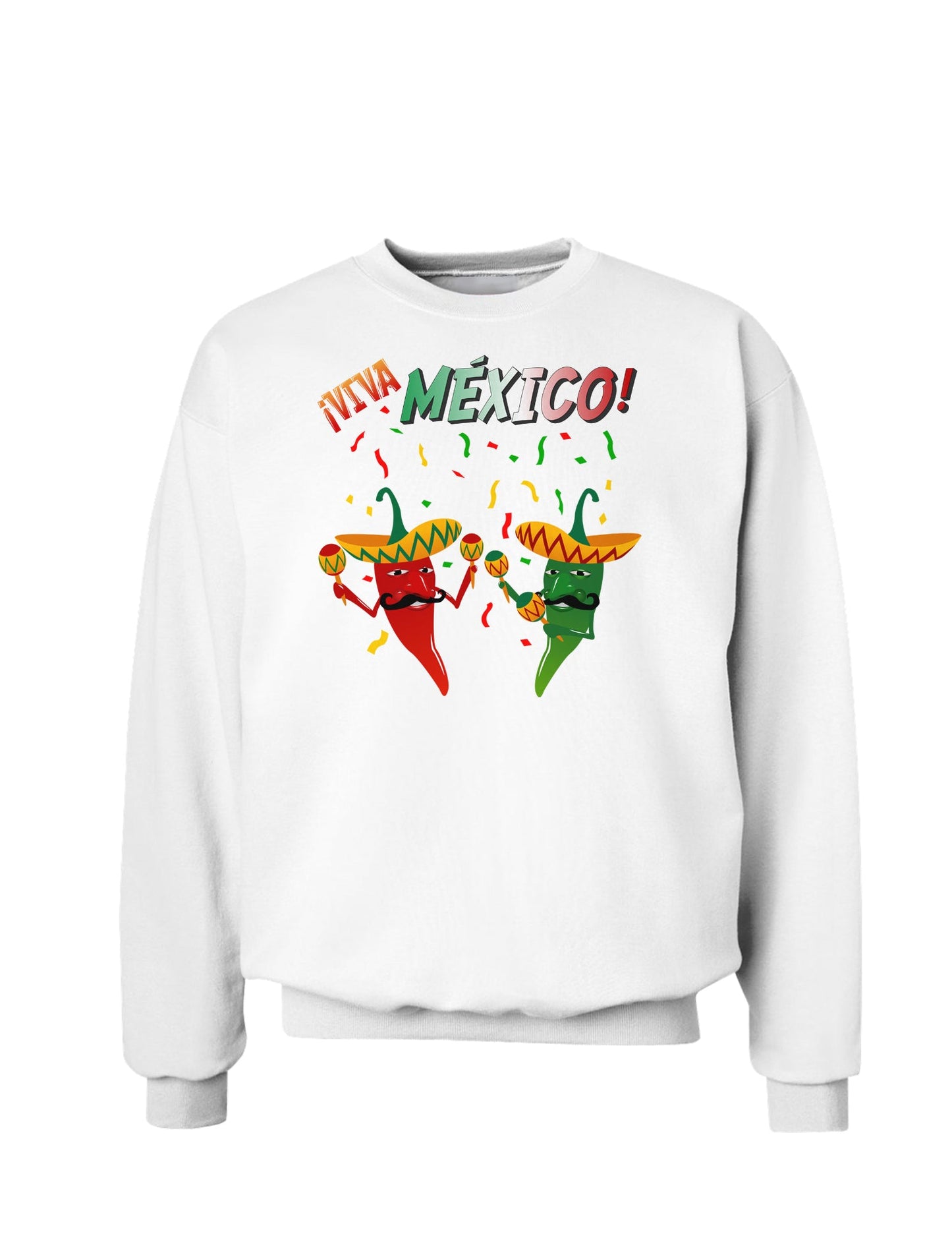 Viva Mexco Chili Peppers Sweatshirt-Sweatshirts-TooLoud-White-Small-Davson Sales