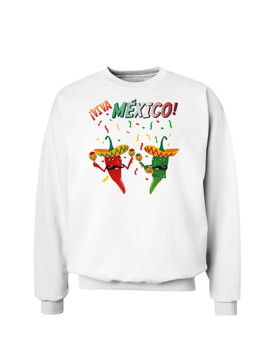 Viva Mexco Chili Peppers Sweatshirt-Sweatshirts-TooLoud-White-Small-Davson Sales