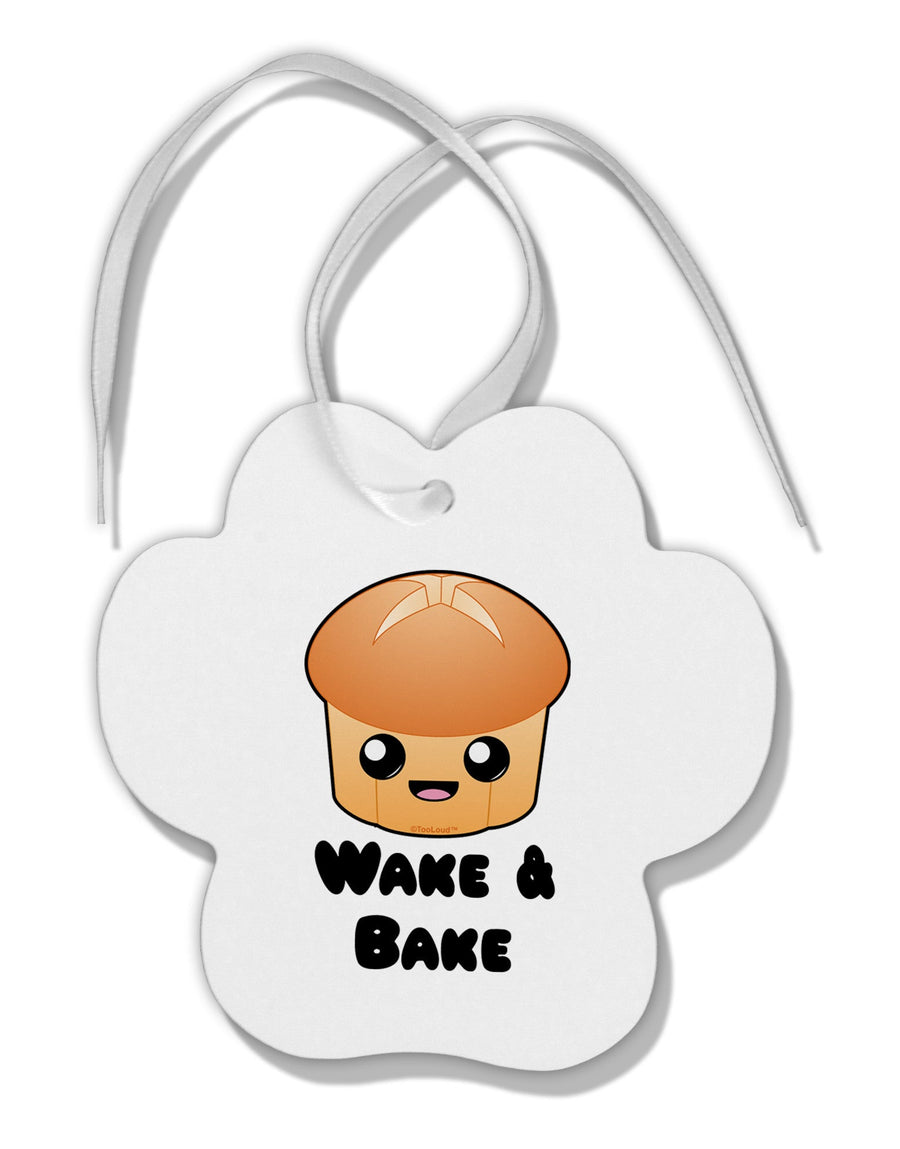 Wake and Bake Cute Roll Paw Print Shaped Ornament-Ornament-TooLoud-White-Davson Sales