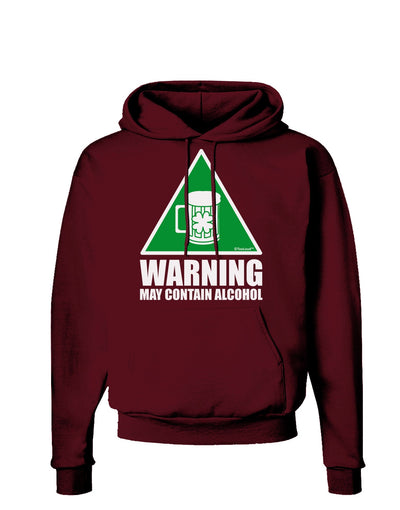 Warning May Contain Alcohol Dark Hoodie Sweatshirt by TooLoud-Hoodie-TooLoud-Maroon-Small-Davson Sales