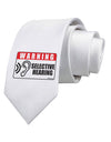 Warning Selective Hearing Funny Printed White Necktie by TooLoud