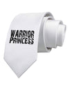 Warrior Princess Black and White Printed White Necktie