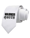 Warrior Queen Script Printed White Necktie