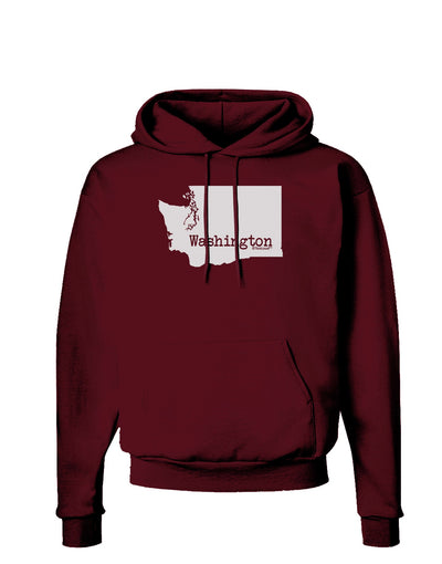 Washington - United States Shape Dark Hoodie Sweatshirt-Hoodie-TooLoud-Maroon-Small-Davson Sales