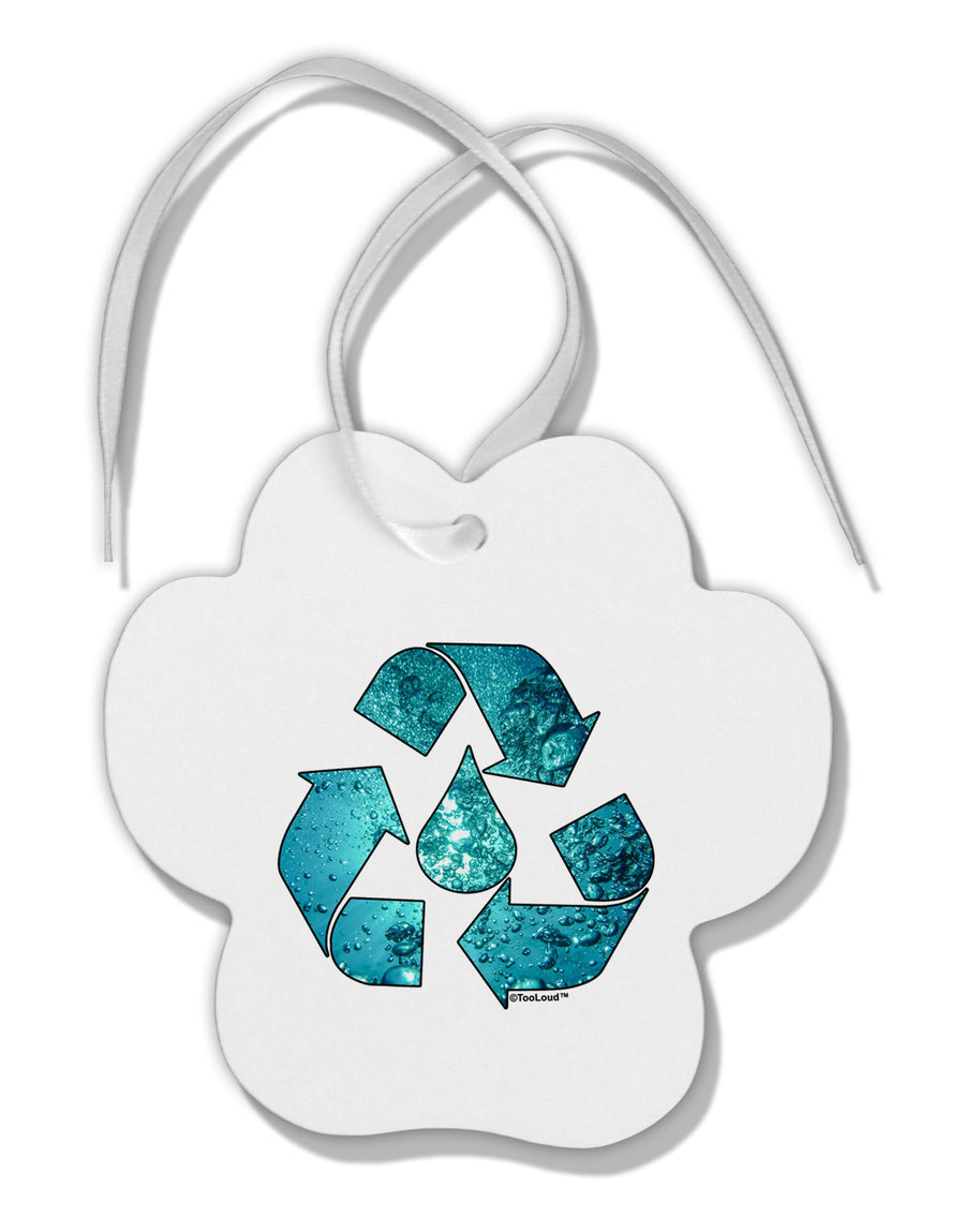 Water Conservation Paw Print Shaped Ornament by TooLoud-Ornament-TooLoud-White-Davson Sales