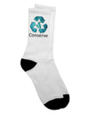 Water Conservation Text Adult Crew Socks - Expertly Crafted by TooLoud-Socks-TooLoud-White-Ladies-4-6-Davson Sales