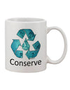 Water Conservation Text Printed 11 oz Coffee Mug - Expertly Crafted by TooLoud-11 OZ Coffee Mug-TooLoud-White-Davson Sales