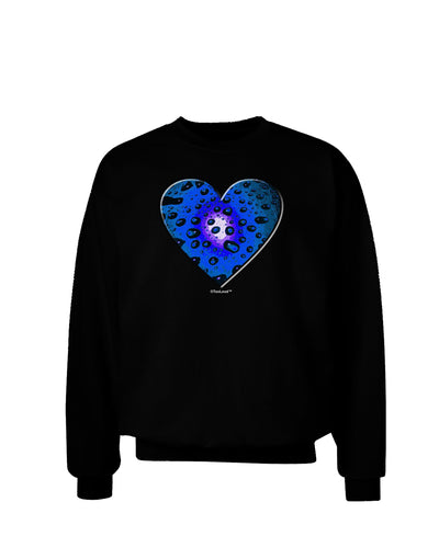 Water Droplet Heart Blue Adult Dark Sweatshirt by TooLoud-Sweatshirts-TooLoud-Black-Small-Davson Sales