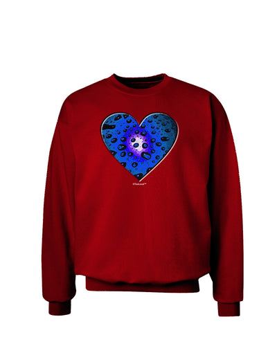 Water Droplet Heart Blue Adult Dark Sweatshirt by TooLoud-Sweatshirts-TooLoud-Deep-Red-Small-Davson Sales