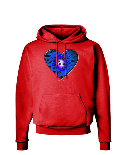 Water Droplet Heart Blue Dark Hoodie Sweatshirt by TooLoud-Hoodie-TooLoud-Red-Small-Davson Sales