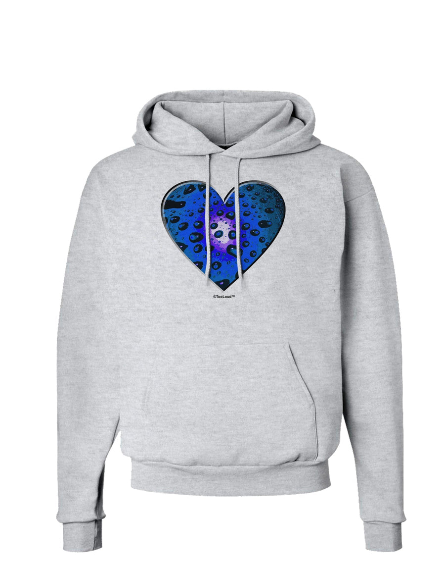 Water Droplet Heart Blue Hoodie Sweatshirt by TooLoud-Hoodie-TooLoud-White-Small-Davson Sales