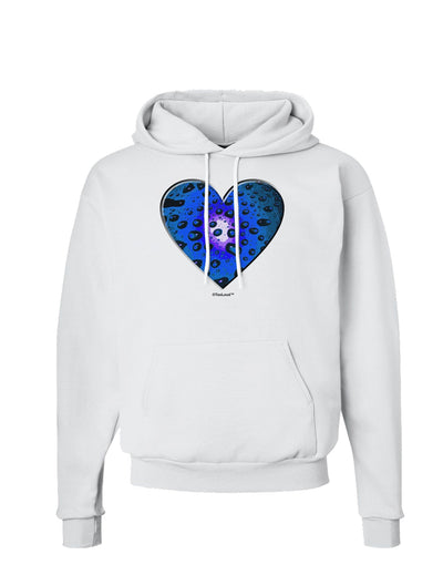 Water Droplet Heart Blue Hoodie Sweatshirt by TooLoud-Hoodie-TooLoud-White-Small-Davson Sales