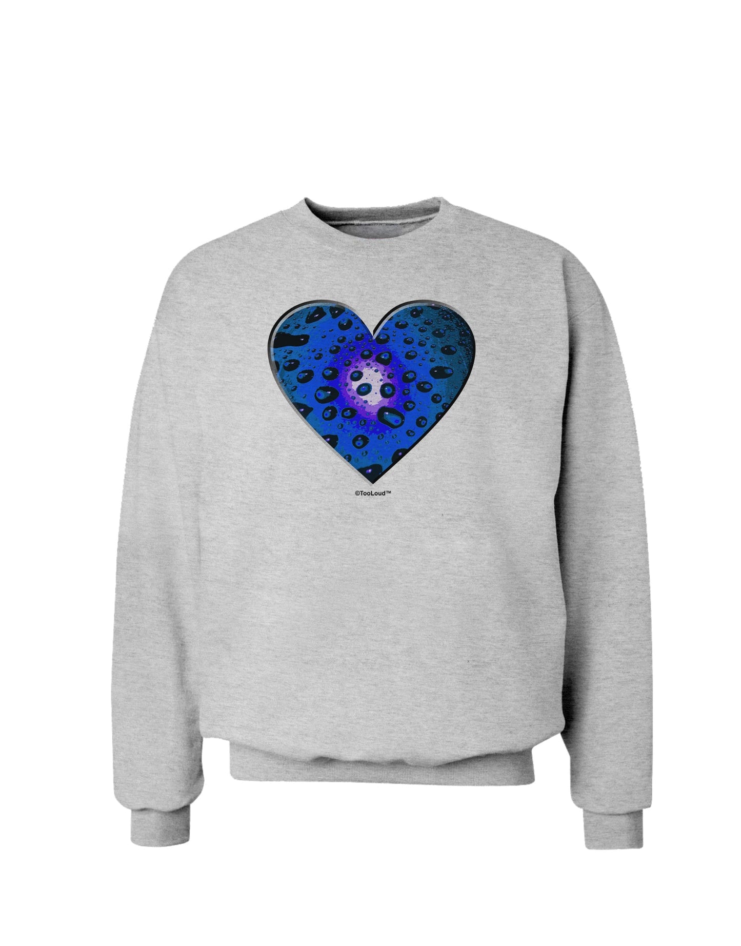 Water Droplet Heart Blue Sweatshirt by TooLoud-Sweatshirts-TooLoud-AshGray-Small-Davson Sales