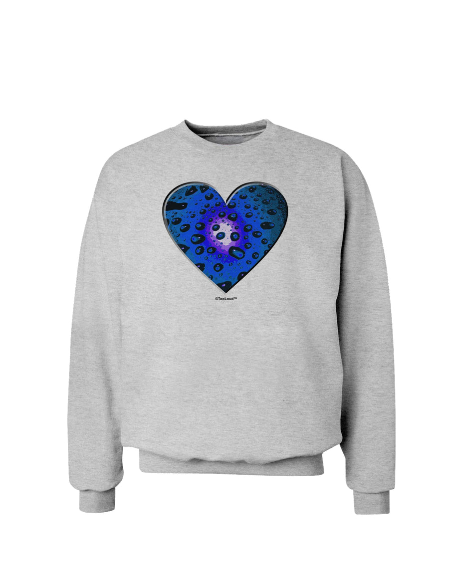 Water Droplet Heart Blue Sweatshirt by TooLoud-Sweatshirts-TooLoud-White-Small-Davson Sales