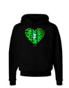 Water Droplet Heart Green Dark Hoodie Sweatshirt by TooLoud-Hoodie-TooLoud-Black-Small-Davson Sales