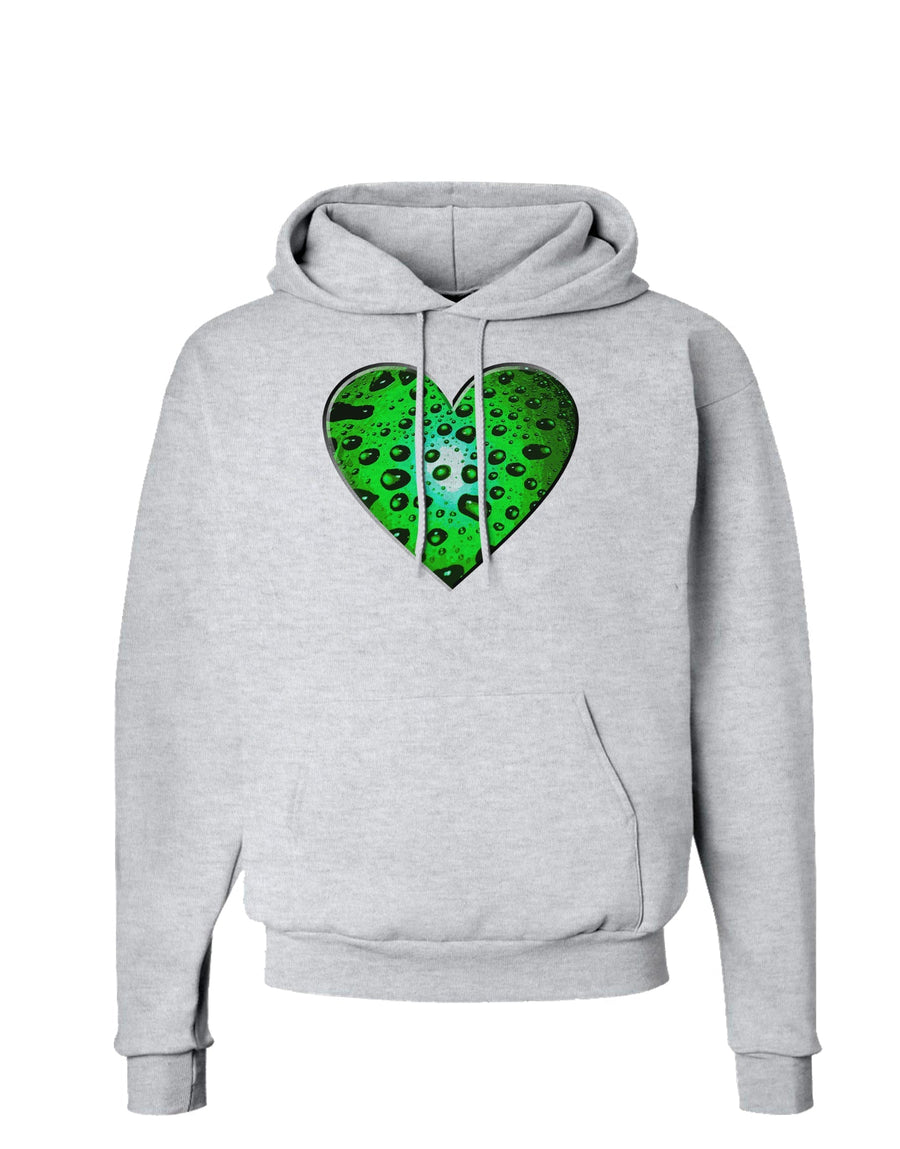 Water Droplet Heart Green Hoodie Sweatshirt by TooLoud-Hoodie-TooLoud-White-Small-Davson Sales