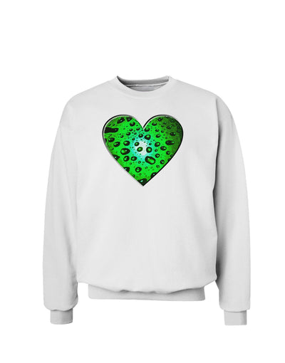 Water Droplet Heart Green Sweatshirt by TooLoud-Sweatshirts-TooLoud-White-Small-Davson Sales