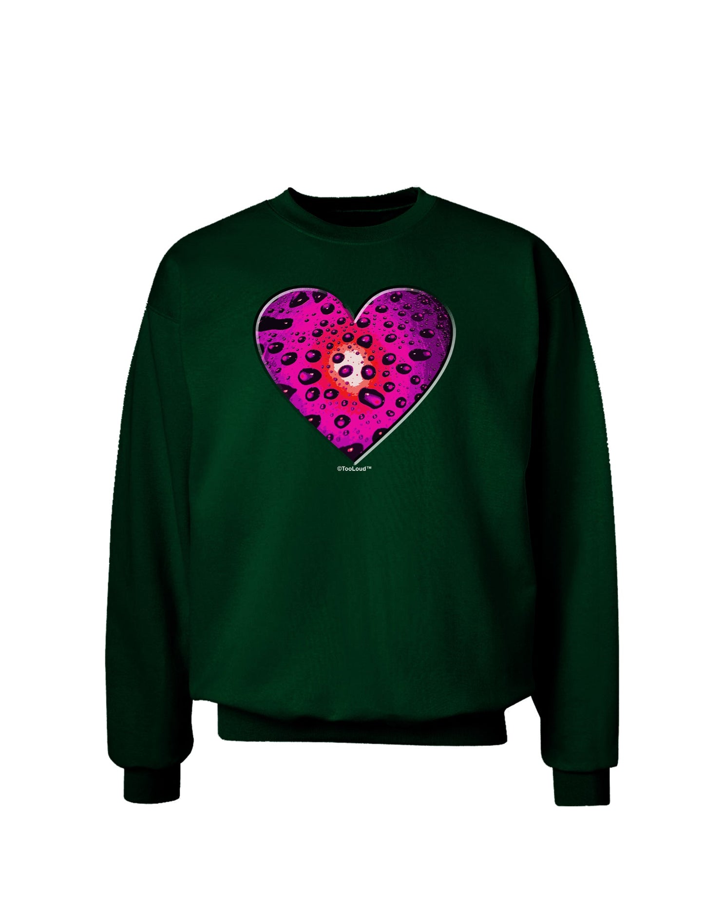 Water Droplet Heart Magenta Adult Dark Sweatshirt by TooLoud-Sweatshirts-TooLoud-Deep-Forest-Green-Small-Davson Sales