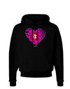 Water Droplet Heart Magenta Dark Hoodie Sweatshirt by TooLoud-Hoodie-TooLoud-Black-Small-Davson Sales