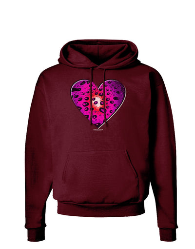 Water Droplet Heart Magenta Dark Hoodie Sweatshirt by TooLoud-Hoodie-TooLoud-Maroon-Small-Davson Sales