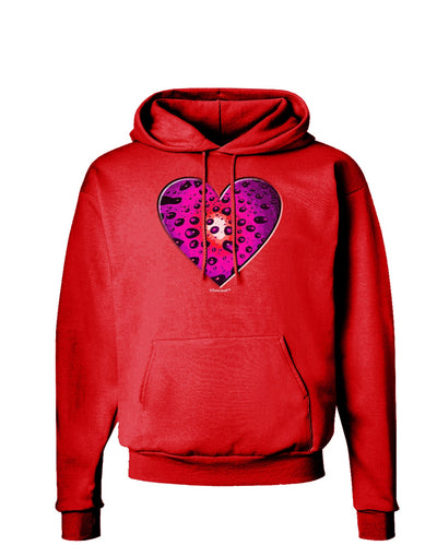 Water Droplet Heart Magenta Dark Hoodie Sweatshirt by TooLoud-Hoodie-TooLoud-Red-Small-Davson Sales