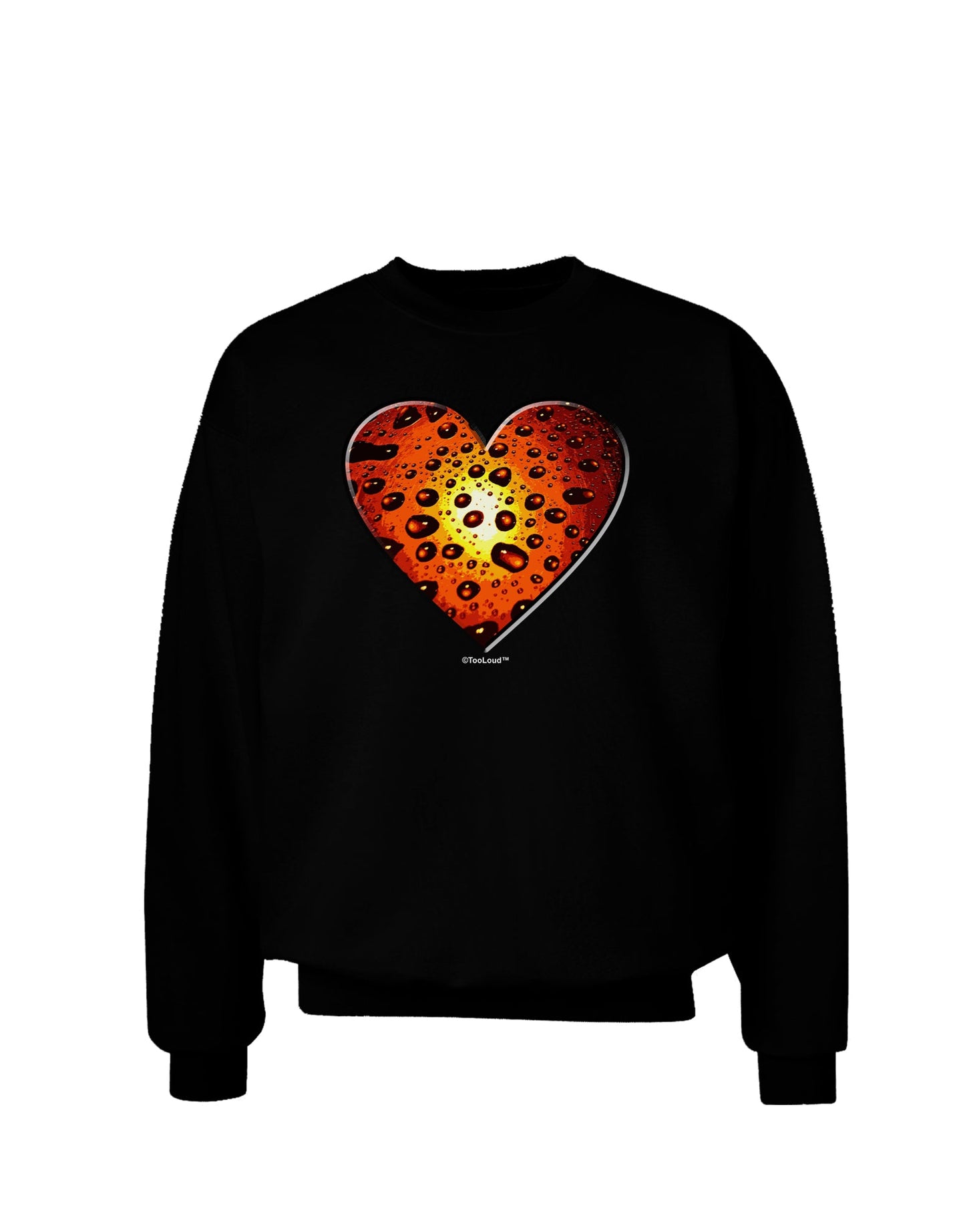 Water Droplet Heart Orange Adult Dark Sweatshirt by TooLoud-Sweatshirts-TooLoud-Black-Small-Davson Sales