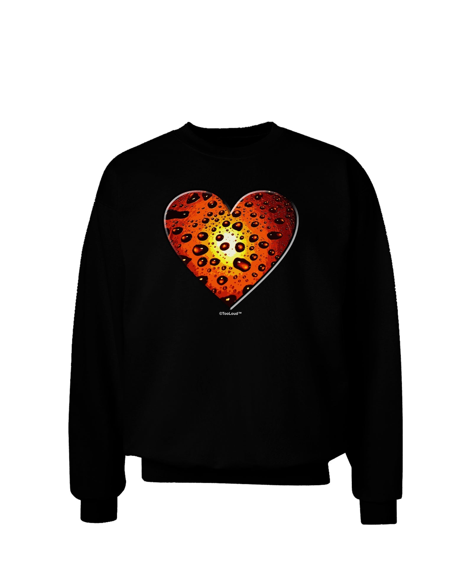 Water Droplet Heart Orange Adult Dark Sweatshirt by TooLoud-Sweatshirts-TooLoud-Black-Small-Davson Sales