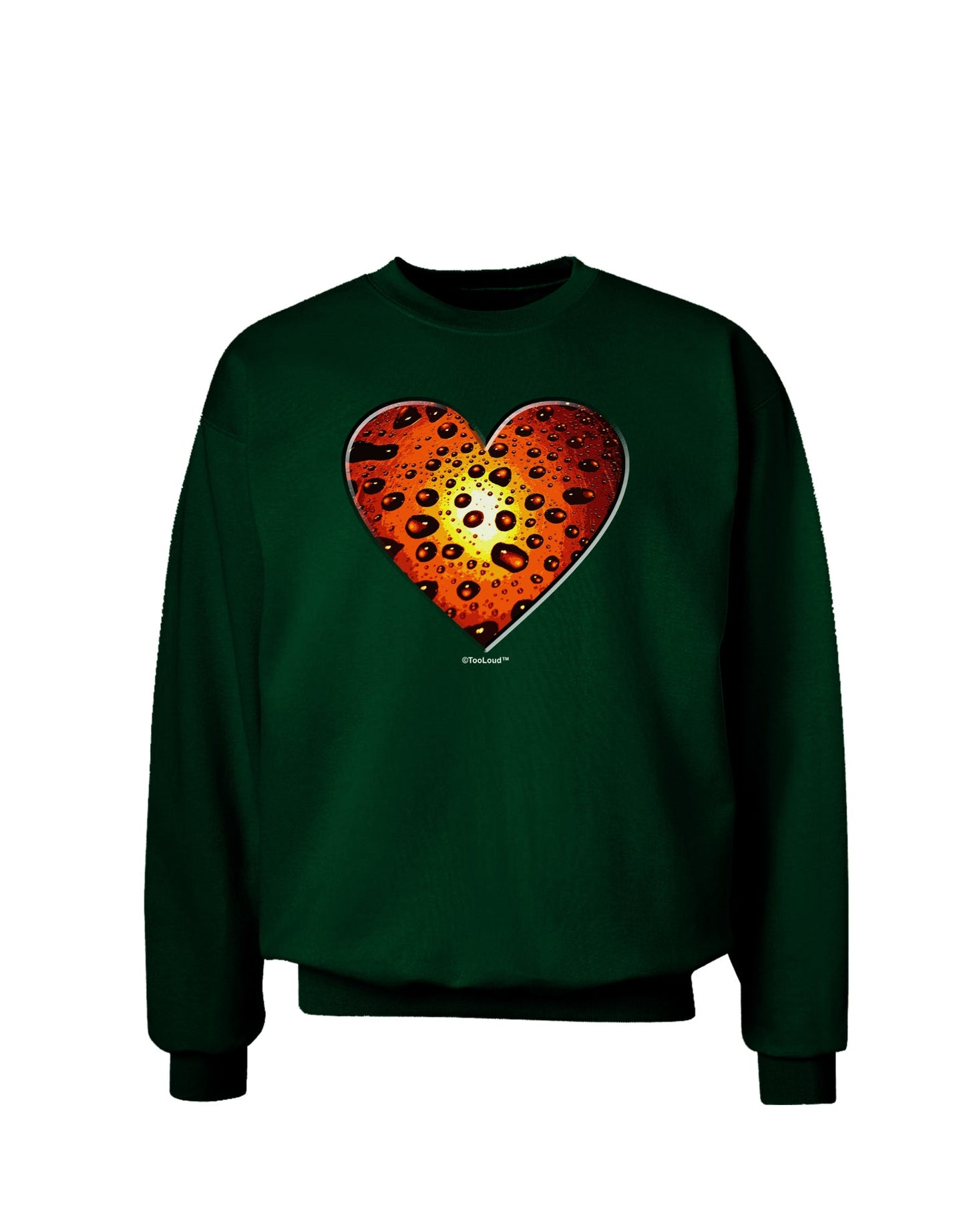 Water Droplet Heart Orange Adult Dark Sweatshirt by TooLoud-Sweatshirts-TooLoud-Deep-Forest-Green-Small-Davson Sales