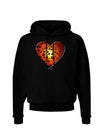 Water Droplet Heart Orange Dark Hoodie Sweatshirt by TooLoud-Hoodie-TooLoud-Black-Small-Davson Sales