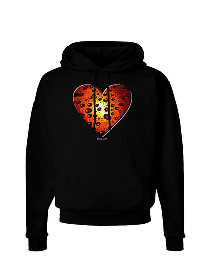 Water Droplet Heart Orange Dark Hoodie Sweatshirt by TooLoud-Hoodie-TooLoud-Black-Small-Davson Sales