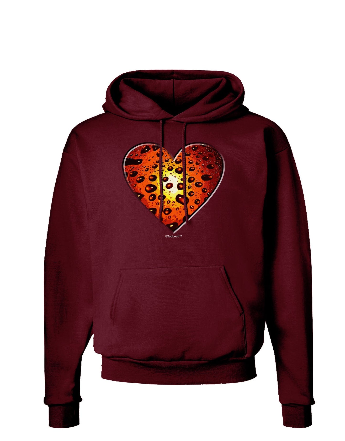 Water Droplet Heart Orange Dark Hoodie Sweatshirt by TooLoud-Hoodie-TooLoud-Maroon-Small-Davson Sales