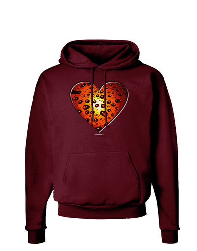 Water Droplet Heart Orange Dark Hoodie Sweatshirt by TooLoud-Hoodie-TooLoud-Maroon-Small-Davson Sales