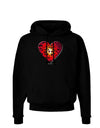 Water Droplet Heart Red Dark Hoodie Sweatshirt by TooLoud-Hoodie-TooLoud-Black-Small-Davson Sales