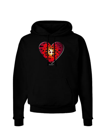 Water Droplet Heart Red Dark Hoodie Sweatshirt by TooLoud-Hoodie-TooLoud-Black-Small-Davson Sales