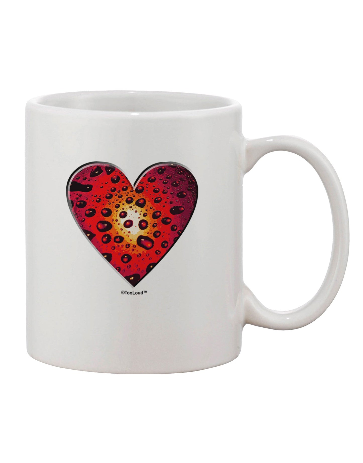 Water Droplet Heart Red Printed 11 oz Coffee Mug - Expertly Crafted Drinkware by TooLoud-11 OZ Coffee Mug-TooLoud-White-Davson Sales