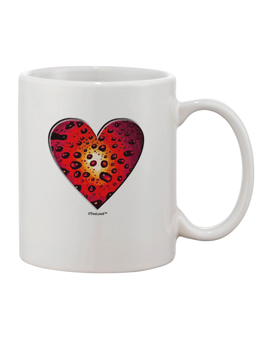 Water Droplet Heart Red Printed 11 oz Coffee Mug - Expertly Crafted Drinkware by TooLoud-11 OZ Coffee Mug-TooLoud-White-Davson Sales