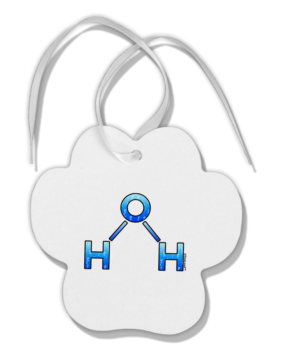 Water Molecule Paw Print Shaped Ornament by TooLoud-Ornament-TooLoud-White-Davson Sales